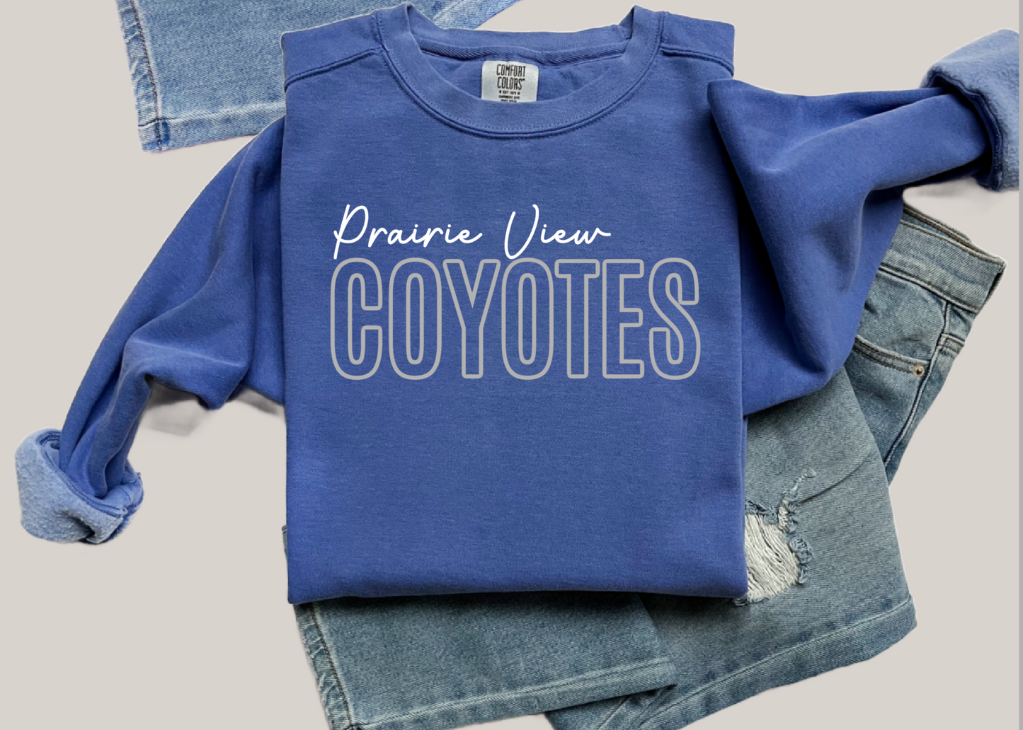 Prairie View Coyotes Outline Sweatshirt