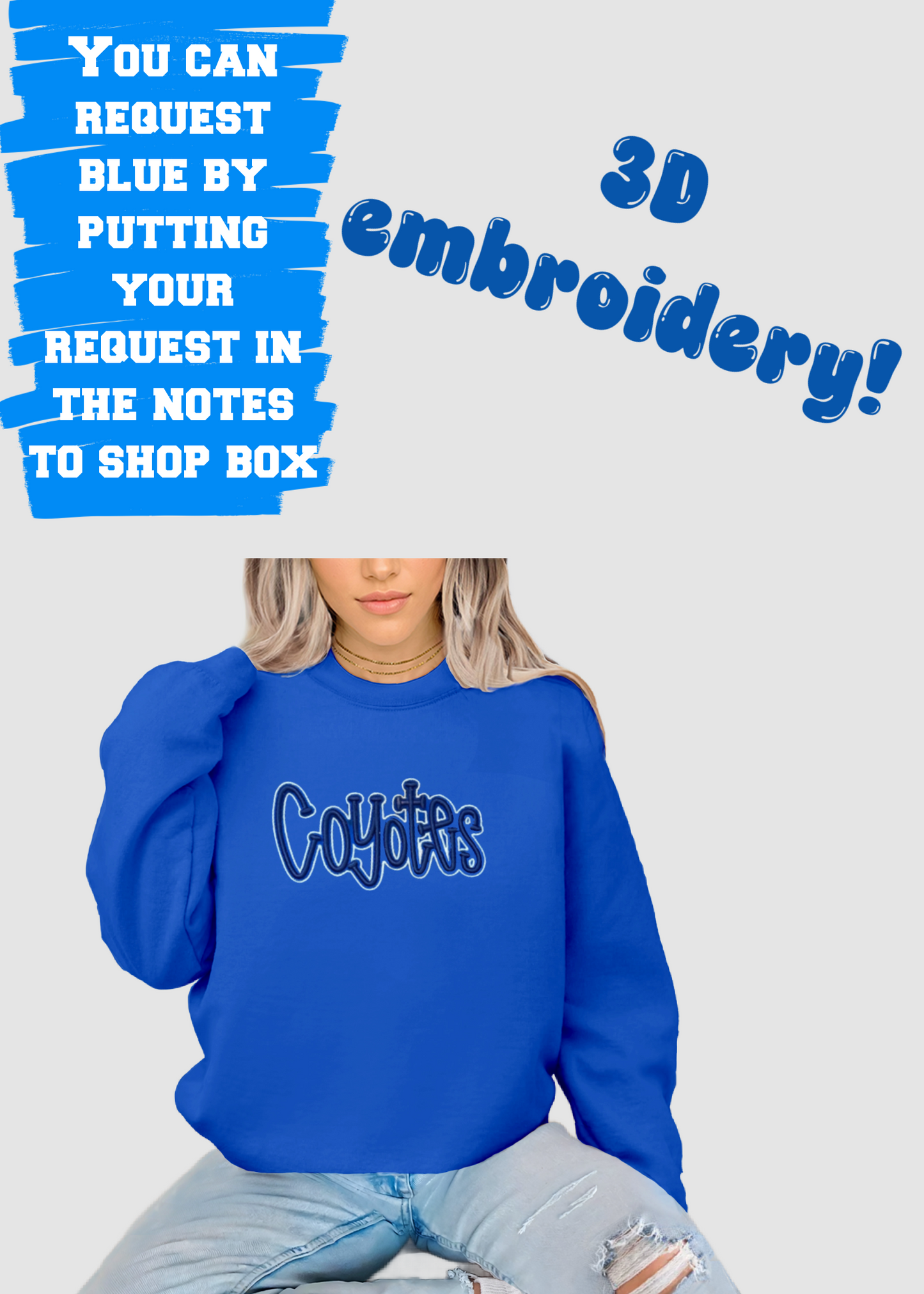 3D Embroidery- Coyotes Sweatshirt