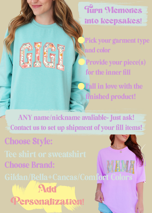 Custom Embroidered Appliqué Tee or Sweatshirt